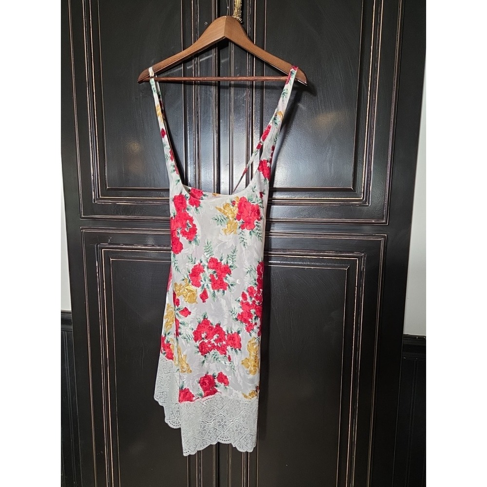 VICTORIA'S SECRET Cherub Cupid  Rose Floral Lace Gown/Slip Gold Label VTG L